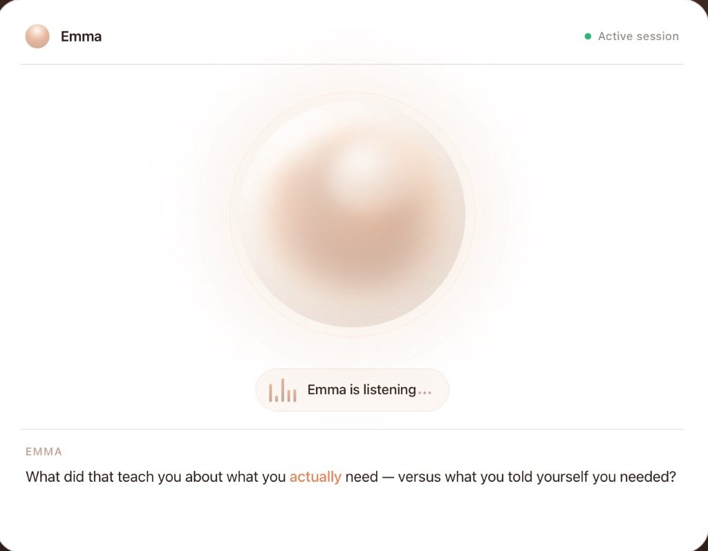 Emma.Love AI interface showing a smart matchmaking and psychology-backed love coaching application